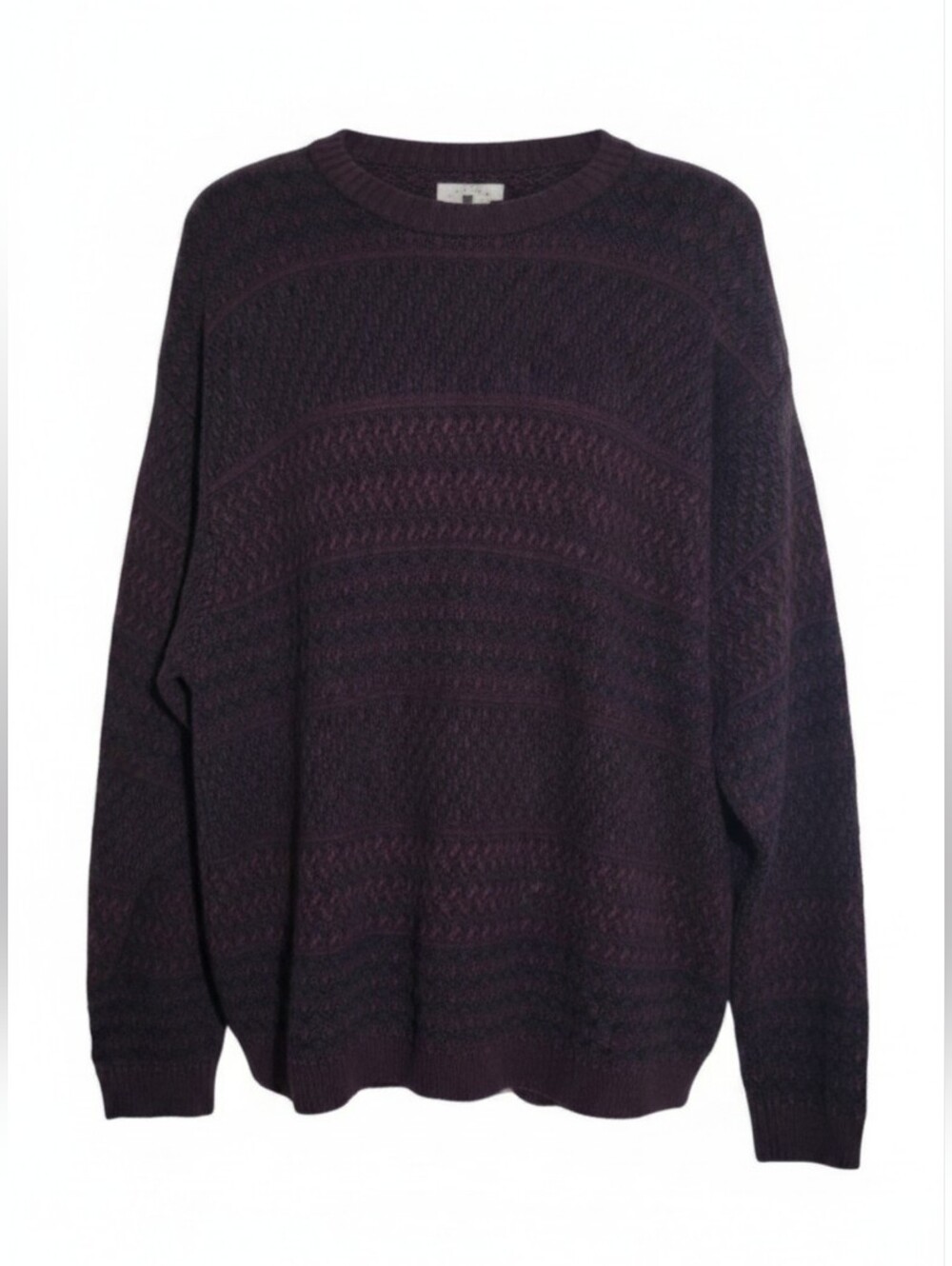 Cutter & Buck men’s 2XB crew neck textured knit pullover sweater burgundy black